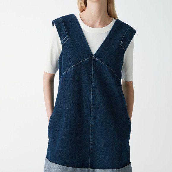 COS DENIM A-LINE DRESS NWT Size 6 - Picture 3 of 9